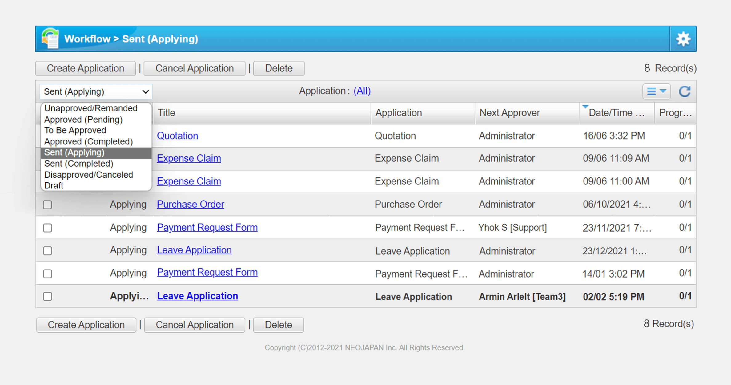 screen capture showing how to manage approval task
