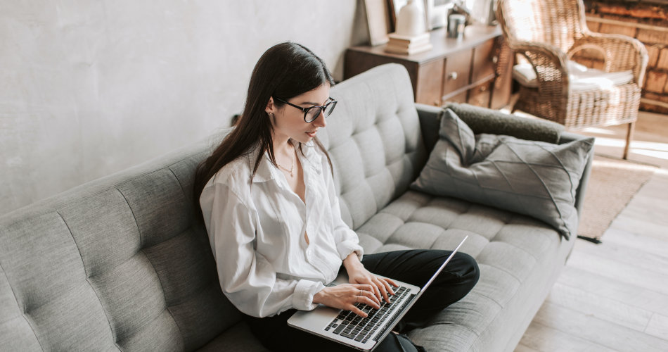 Female working from home